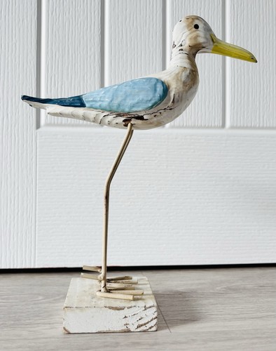 Handpainted wooden shorebird - wooden,