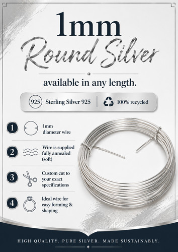 1mm round sterling - 1mm,