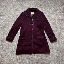 Avoca The Mill Mohair Wool Blend Irish Knit Coat Size 10UK 6US M Purple Fitted