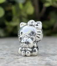 Hello Kitty & Bear Friend 925 Sterling Silver Bracelet Charm With Gift Bag
