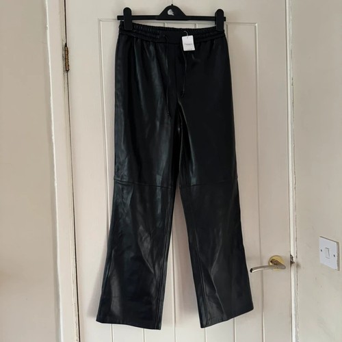 Black leather trousers - leather, size