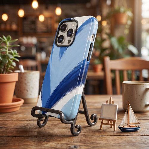 Blue abstract tough phone - blue,