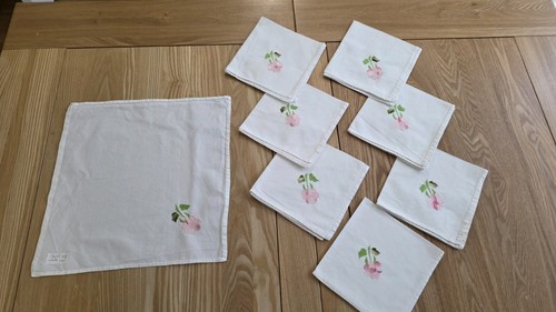Vintage white embroidered - x8,