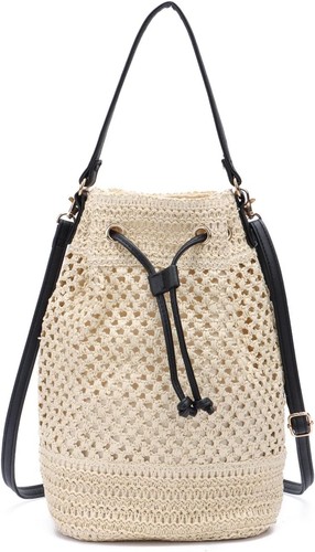 Eveout woven straw - straw, bucket