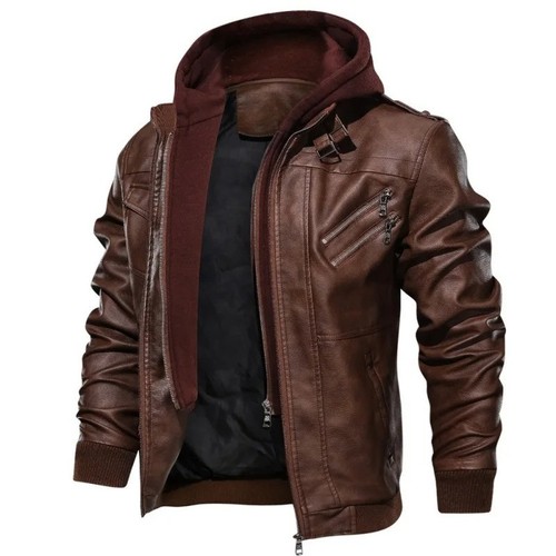 Men fake two - leather, jacket