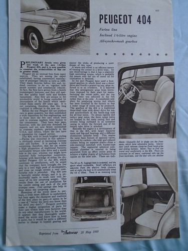 Peugeot 404 saloon autocar - 404,