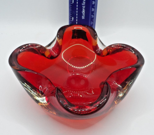 Vintage red murano art - , glass