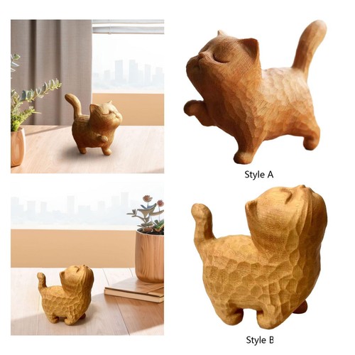 Small wooden cat - small, statue