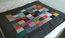 Patchwork coverlet, large lap