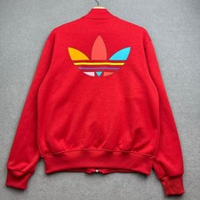 ADIDAS PHARRELL Williams Track Jacket Men Medium Red Originals Trefoil Y2K Rasta