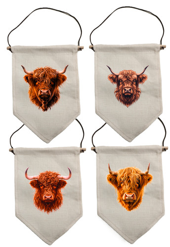 Highland cow pennant - highland,