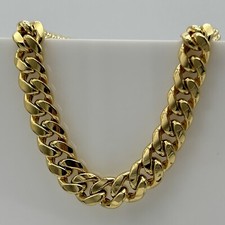 375 9ct Solid Gold 8mm Miami Cuban Link Chain Men 22 Inch Heavy Necklace NEW
