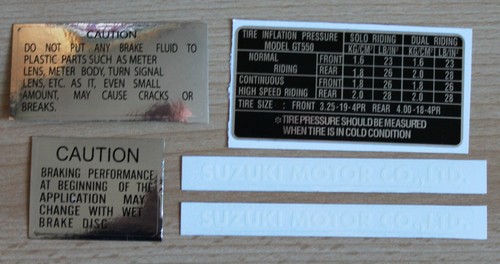 Suzuki gt550 warning and side - gt550,