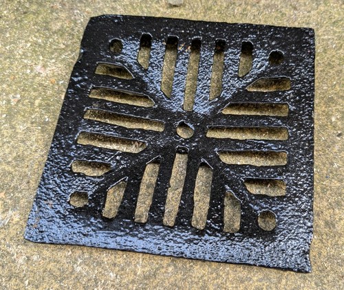 6inch square cast iron - 6inch, drain