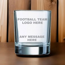 Personalised Engraved Whisky Glass With Your Football Team Logo & Name