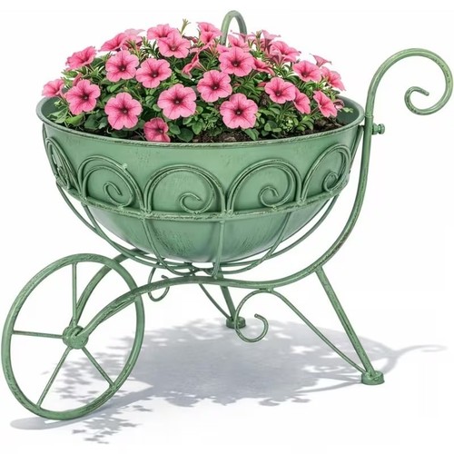 Vintage metal wheelbarrow - vintage,
