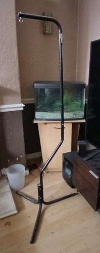 Tall black metal hanging stand