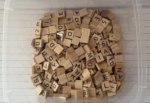 New wooden scrabble - wooden, tiles