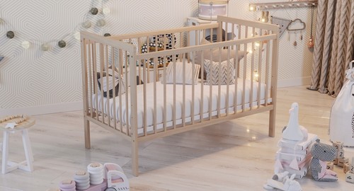 Baby cot with mattress - a,