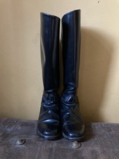 Regent Ladies Leather Long Riding Boots Size 4.5 H42 W36 Black