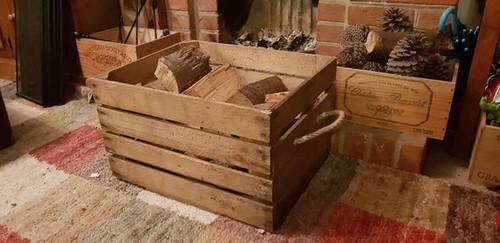 Log basket fire - fire, storage
