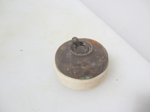Antique brass ceramic light - &,
