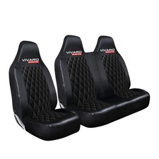 Vauxhall Vivaro Sportive - Deluxe Black Quilted Diamond Leather Van Seat Covers