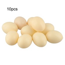 Set of 10 Plastic Chicken Egg Replicas Encourage Broody Hen to Lay Eggs