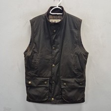 Barbour Westmorland Sporting Wax Waterproof Hunting Olive Brown Gilet Vest Large