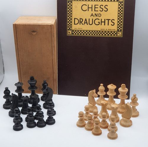 Vintage wooden chess set - vintage,