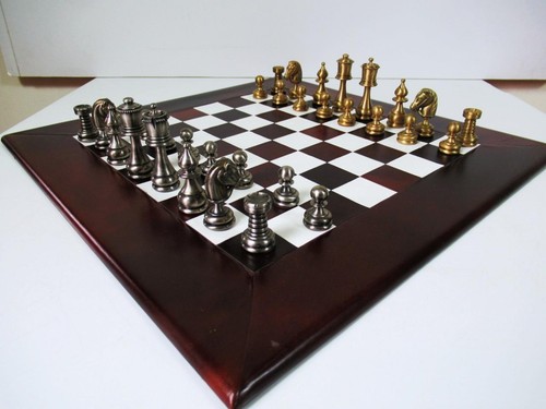 Vintage brass chess set k73mm - brass,
