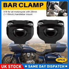 Universal CNC Motorcycle HandleBar Fat Bar Risers Mount Clamp 7/8" 22mm Black UK