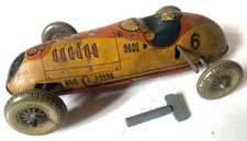 VINTAGE METTOY RACE CAR ~ TINPLATE ~ CLOCKWORK  ~ LITHOGRAPHED - WORKING