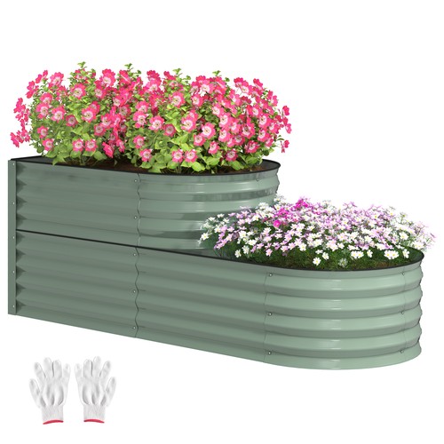 Outsunny tier galvanised - outsunny, 2-tier
