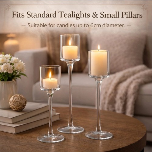 Clear glass tealight holders - clear,