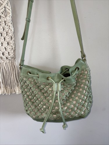 Marta ponti leather woven sage - woven,