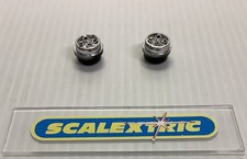 SCALEXTRIC FORD ESCORT XR3i RALLY Chrome Pepperpot wheels hubs x 2 ORIGINAL USED