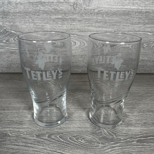 Pair tetley pint - pint, glasses