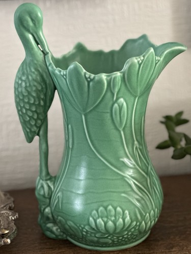 Sylvac 1960 green heron vase - 1960,