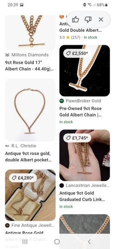 9ct rose gold albert watch