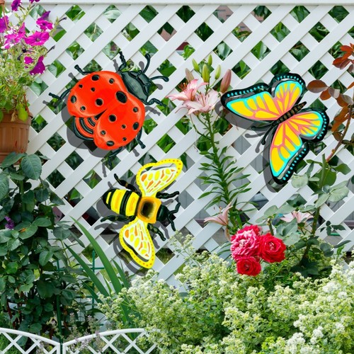 3pcs metal insect wall art - 3pcs,