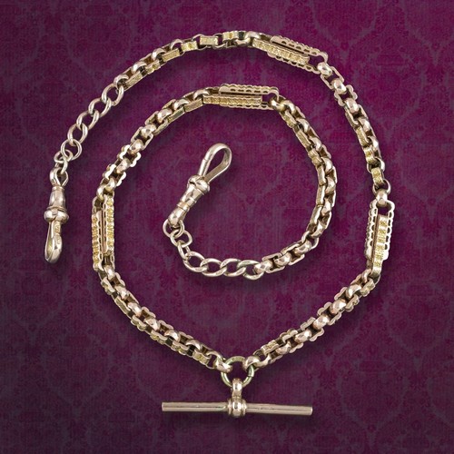 Antique edwardian albert chain - edwardian,