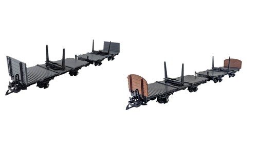 Turntable wagon set brown gray - wagon,