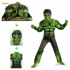 Boys Hulk Fancy Dress Kids Deluxe IncrediblE Marvel Avengers Cosplay Costume UK