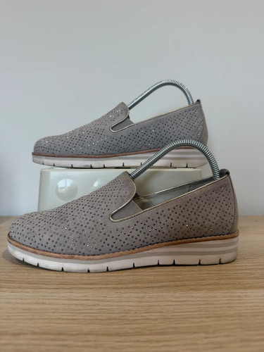 Gabor loafers womens uk5 grey - loafers,