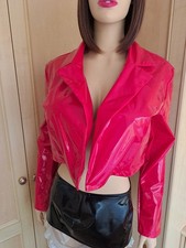 Brand New Shiny Sexy Vivid Red Patent PVC Type Bolero Shirt/Blouse/Jacket/Top
