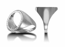 Sterling Silver Plain Half Sovereign Ring Mount