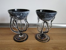 2 x Krosno Poland Deco Glass