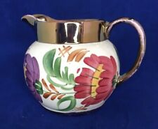 Antique Hand Painted Floral Wade Harvest Lustre Ware Milk Jug