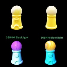 1x Vintage Cadmium White And Yellow Glass Marble Gumball Machine Stand Gift Set 